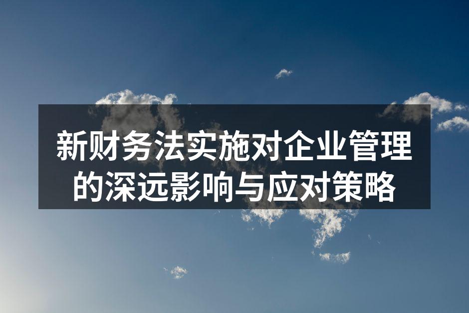 新财务法实施对企业管理的深远影响与应对策